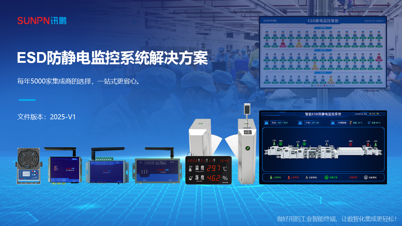 訊鵬智能ESD防靜電監(jiān)控系統(tǒng)解決方案